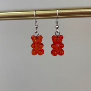 Red- Orange Gummy Bear Earrings